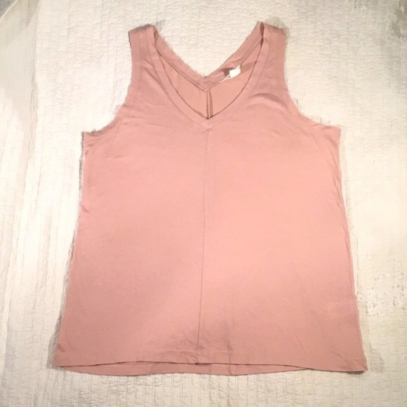 Caslon Blush Pink V-Neck Cotton Tank Top - Picture 5 of 6